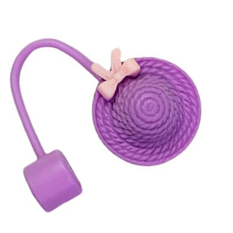 Reusable Silicone Straw Covers Caps Lovely Hat Straw Plug for Tumblers K2WE
