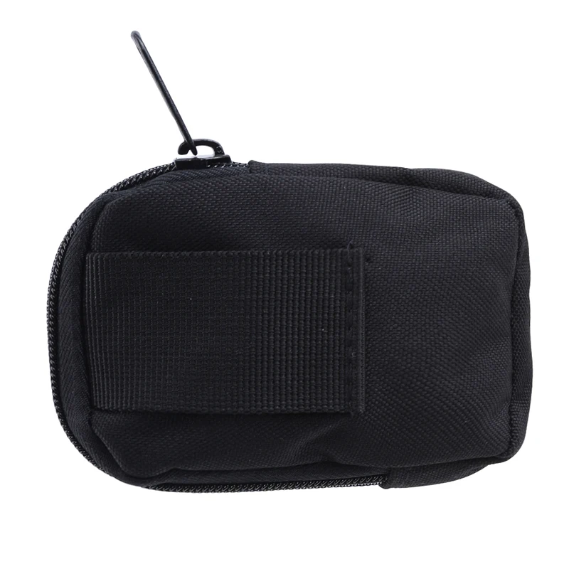 Black Nylon Coin Case Headphone Bag Zipper Multiple Zippers Pouches Mini Key Pouch Pack Bags For Running Walking