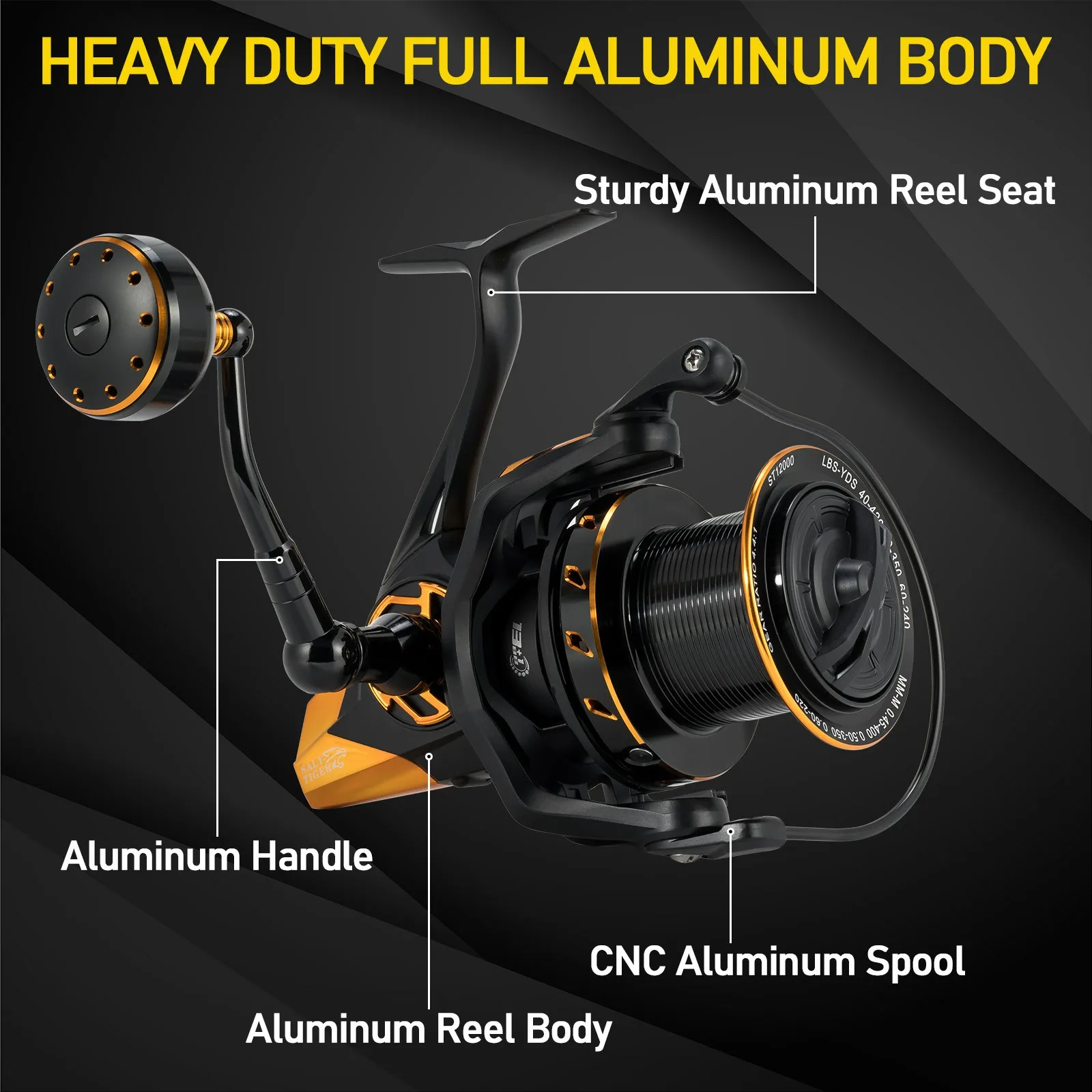 Full Metal Fishing Spinning Reel 13+1BB High Speed Max