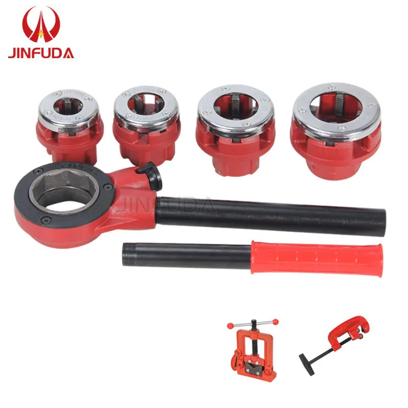 

With clamp and cutter Household industrial Portable hand held 1/2 inch to 1u1/4 inch manual pipe threading machine