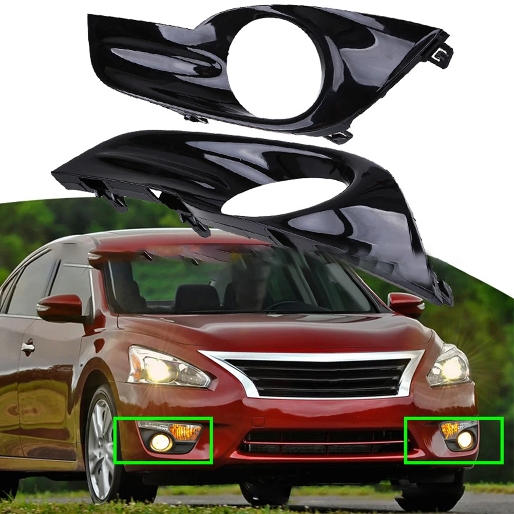 

2pcs Car Front Bumper Fog Light Grille Fog Light Cover Matte Black For Nissan Altima 4Dr Fog Lights 2013-2015 ABS Black Car Acce