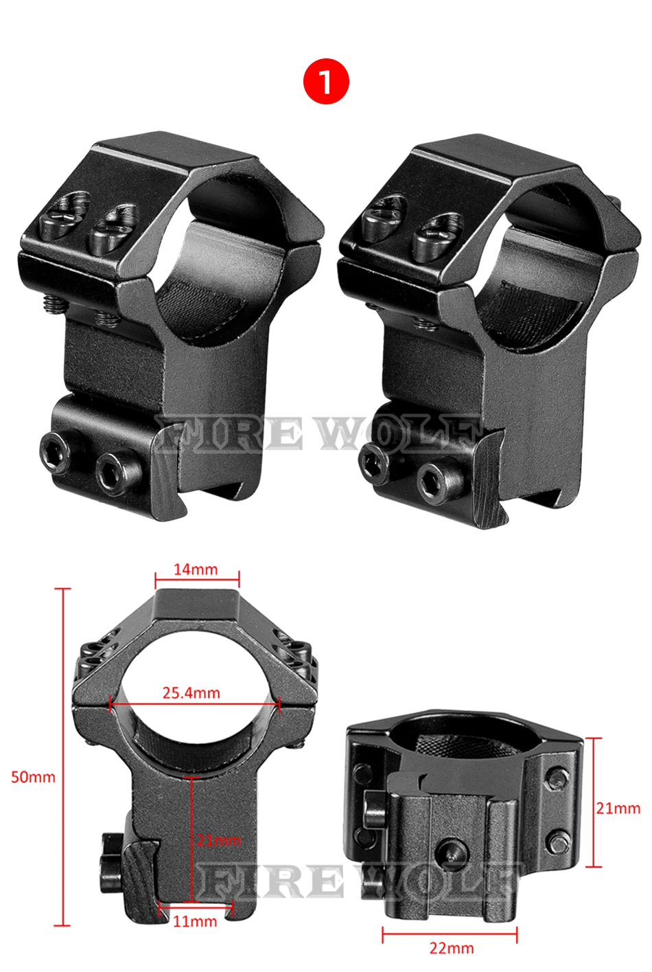 Anel de montagem para 30mm 25.4mm riflescope,