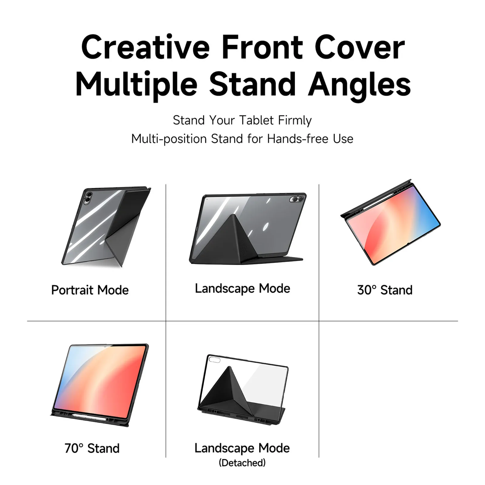 Premium Tablet Case with Detachable Clear Cover, S Pen Holder & Auto Wake/Sleep Functionality
