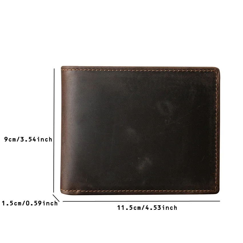 Genuine Leather Men's Wallet Short Style with Multiple Card Slots
