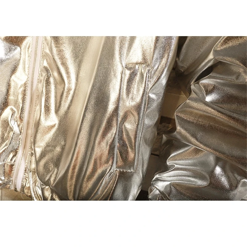 Mens Windbreaker Jackets Nightclub Stage Party Jackets Costume Streetwear Harajuku Hip Hop Reflective Jacket Gold Fashion Coats 5