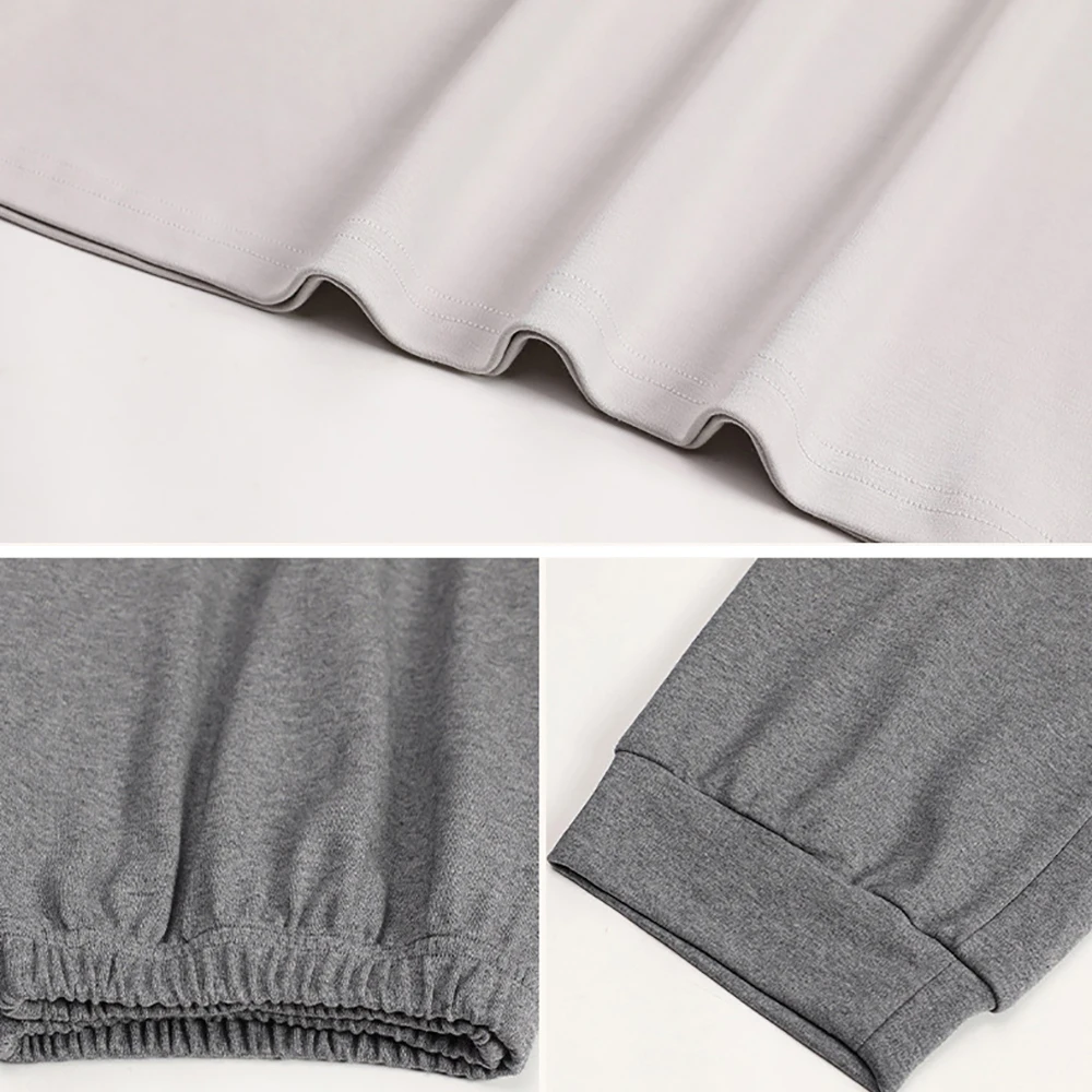 M-4XL 100% Cotton Pajamas for Men Casual Sleepwear Patchwork Men's Sleepwear Suit Breathable Pijamas Spring Autumn Pyjama Homme