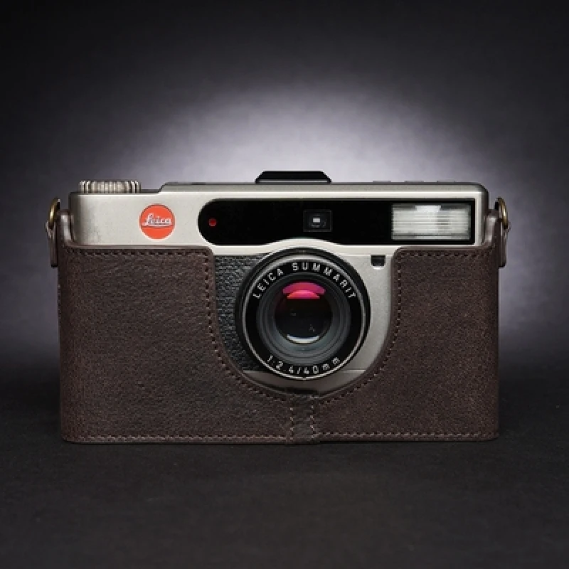 Per Leica Minilux 40 Mm Zoom Custodia Protettiva Base Shell Lavoro Manuale Fotocamera Fotografica Custodia In Vera Pelle Di Vacchetta