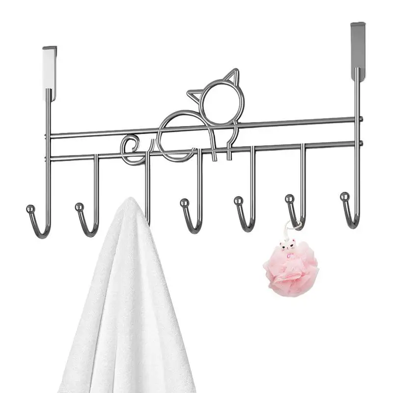 

Hooks Over The Door Home Bathroom Organizer Rack Clothes Coat Hat Towel Hanger Bathroom Kitchen Accessories Holder Door Hang