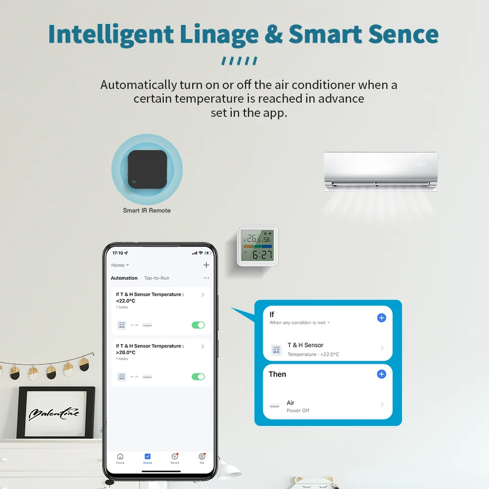 Smart Home WiFi Temperature and Humidity Sensor with Backlight and Voice Assistant Integration