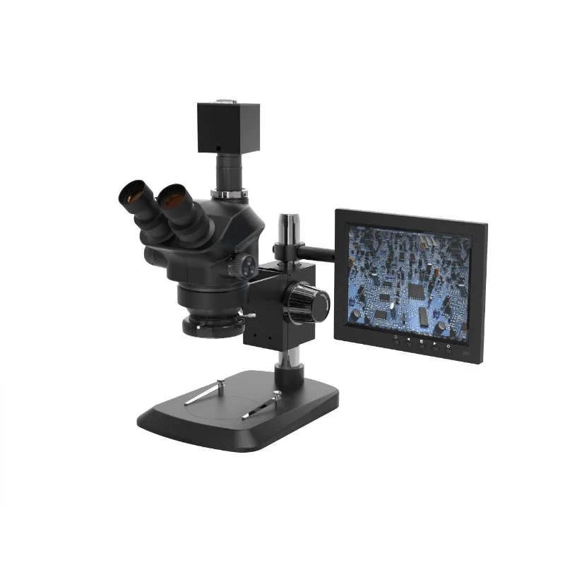 

Kailiwei 7050 Trinocular Zoom 7X-50X Camera USB HDMI VGA 8" Monitor Microscope Electronic Repair PCB