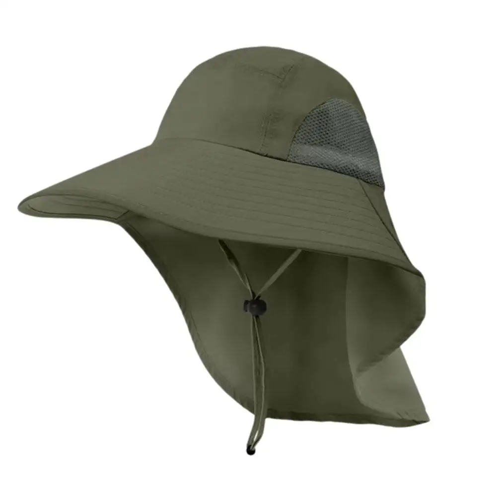 Wide Brim Sun Hat with Neck Flap for men women Adjustable Outdoor 50+UPF Protection Safari Cap Hiking Fishing Hat sun hat sun protection hat