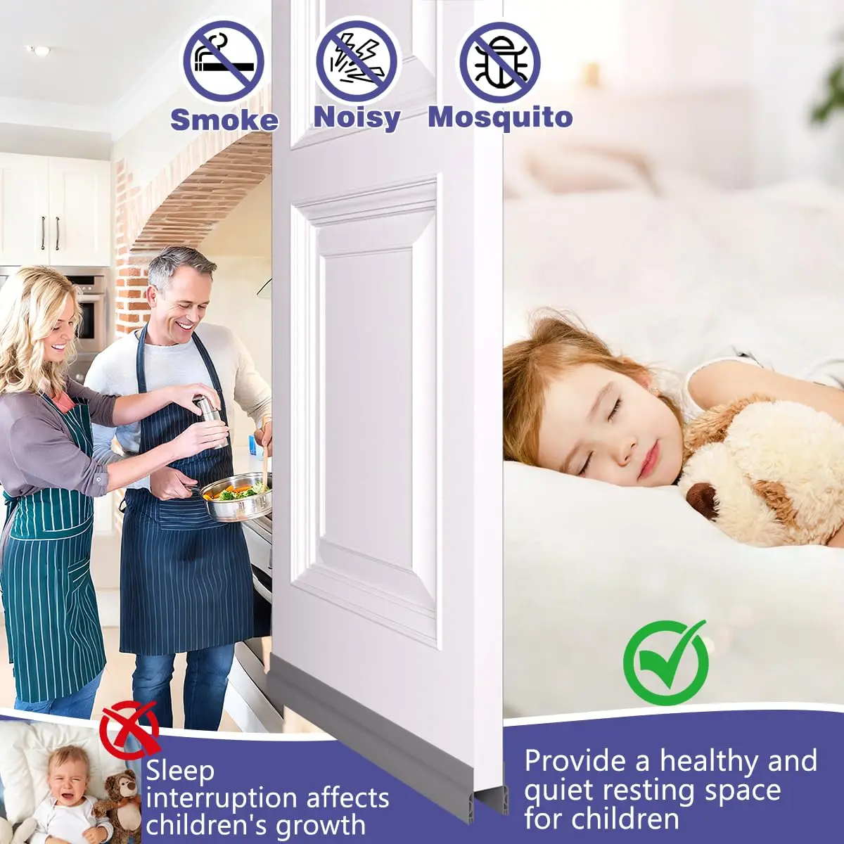 Weatherproof Door Draft Stopper and Noise Blocker