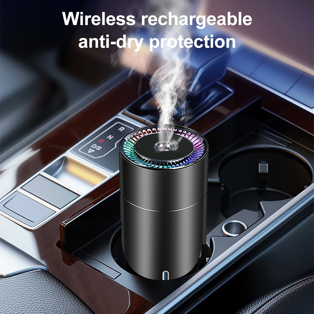Car Humidifier Rechargeable Intelligent Mute Colorful Ambient Light USB Portable Air Fragrance Diffuser Automatic Timing