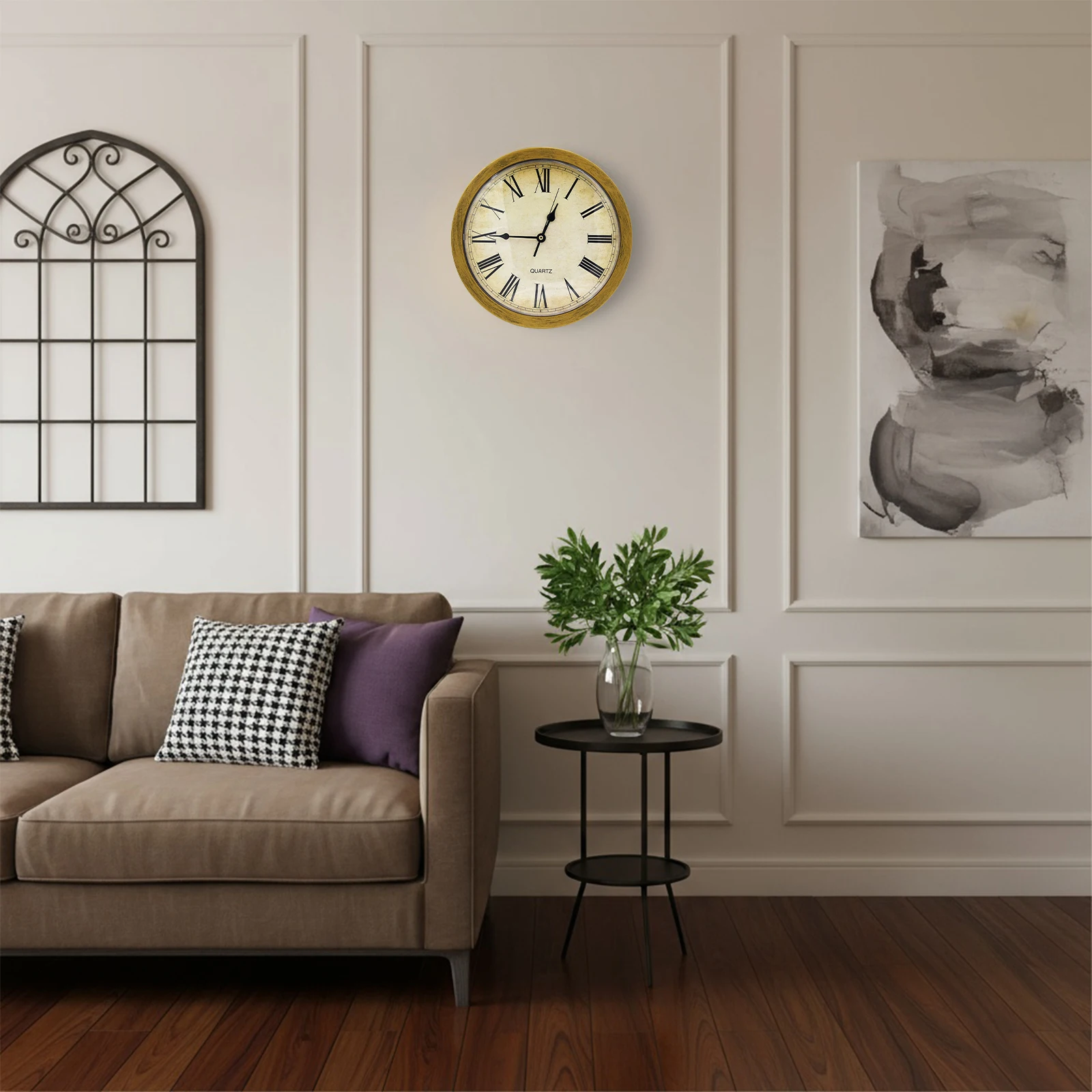 Vintage Decor Clock Diversion Safe 10-Inch Creative Wall Clock Hidden Safe Box Wall Clock Safety Box for Living Room Decor