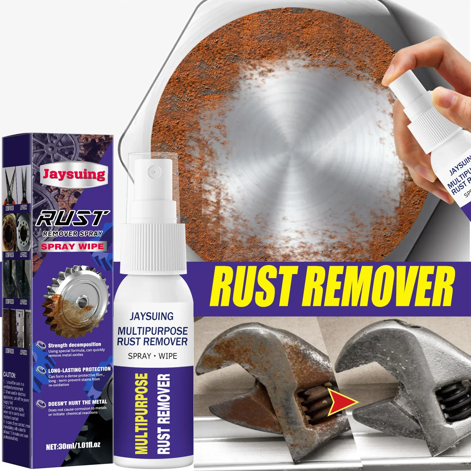 Car Scratch Remover Metal Rust Remover Spray Metal Surface Paint Car Maintenance Iron Powder Cleaning Stainless Steel