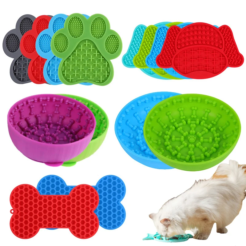 New Silicone licking pad Pet Dog Lick Pad Bath Peanut Butter Slow