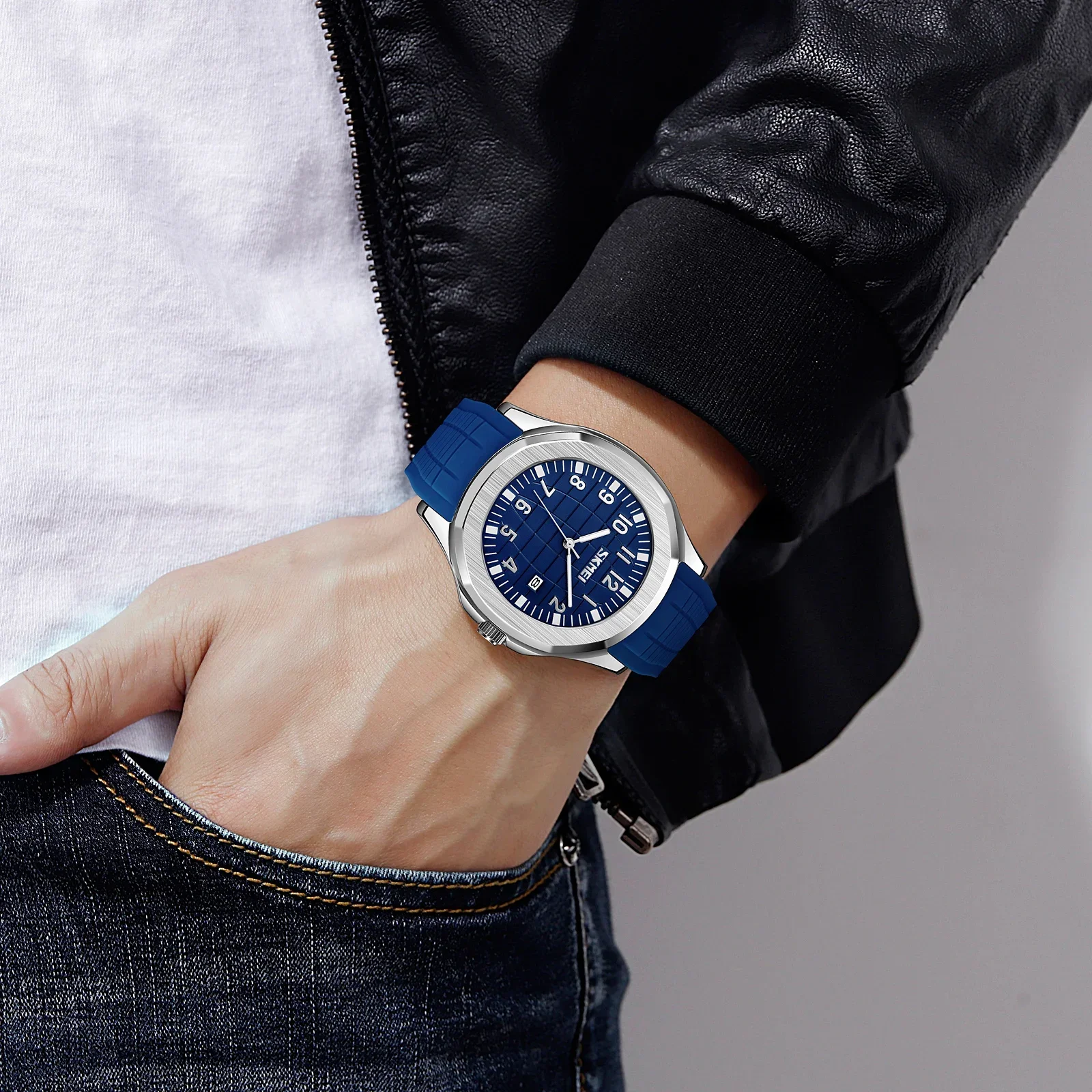 SKMEI 9286 Man Casual Waterproof Date Sports Watches Clock For Men Male Relogio Masculino Quartz Movement Wristwatches 3