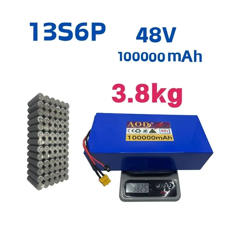 48V 100Ah 13S6P Lithium Battery Pack 48v 100000mAh 2000W Citycoco Motorized Scooter Batteries Built in 50A BMS
