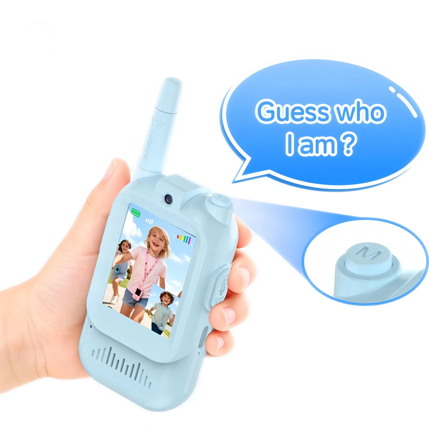 Rechargeable Kids' Video Walkie Talkies - Fun & Easy Communication with Cute 2-Inch Screen