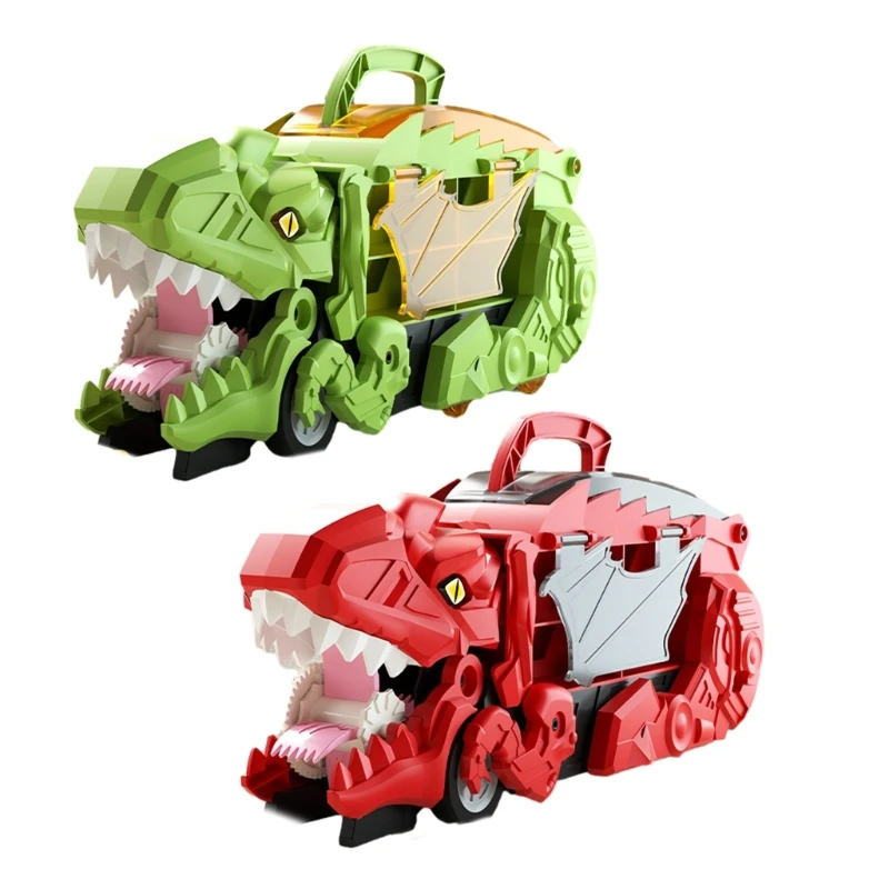 

B2EB Swallow Dinosaur Truck Transport Car Toy Truck Toy with Alloy Car Toy Animal Play Vehicle Toy Kids Funny Gift