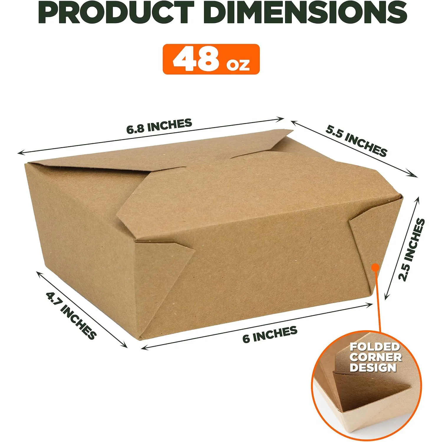 Multi-Pack Disposable Kraft Paper Food Boxes, Leakproof and Greaseproof Takeout Contain... - SKU MDKB1731 - UGI Packaging
