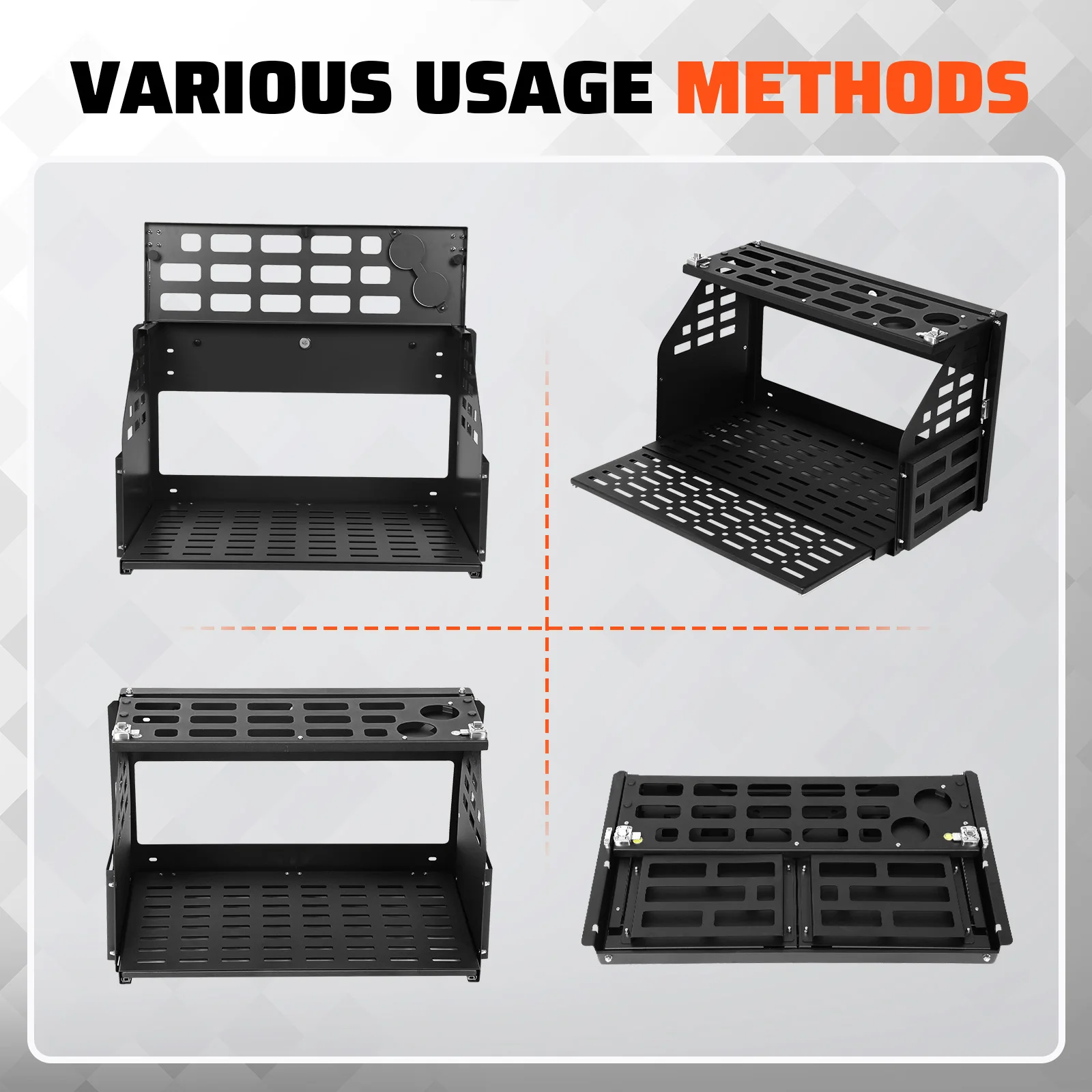 For Ford Bronco Rear Door Folding Workbench Multi-Purpose Auto Picnic Rack Tailgate Storage Rack Car Foldable Storage Table