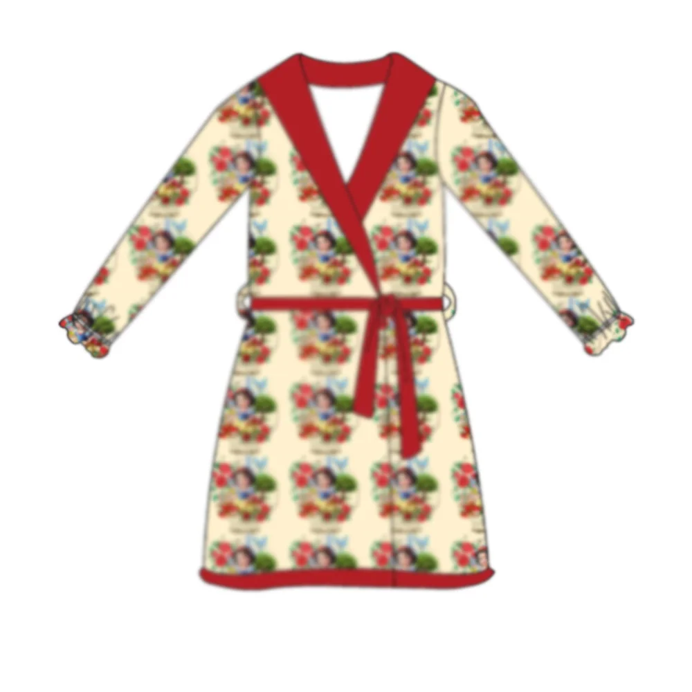 New boutique children's suit castle girl printed lapel long sleeved elastic trousers short sleeved girl suit baby nightgown kids clothing set girls clothing set