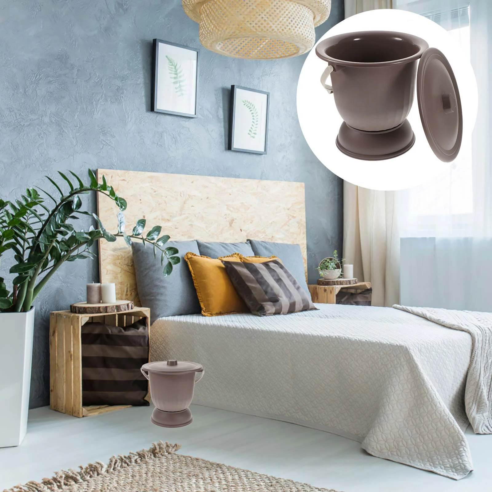 

Portable Toilet Bedpan Bedroom Urinal Plastic Spittoon Pee Pot Bucket Bedside Night Urinal Adult Patient Elderly Women