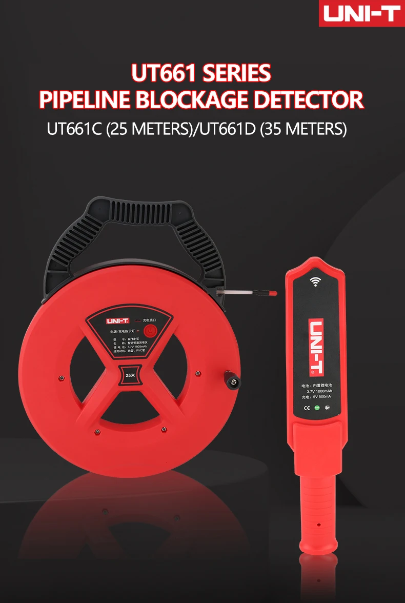 Description Picture 2 of itemUNI-T UT661A UT661B Blockage Detector PVC Iron Pipe Finder Wall Scanner Waterproof Electrical Instruments IP67