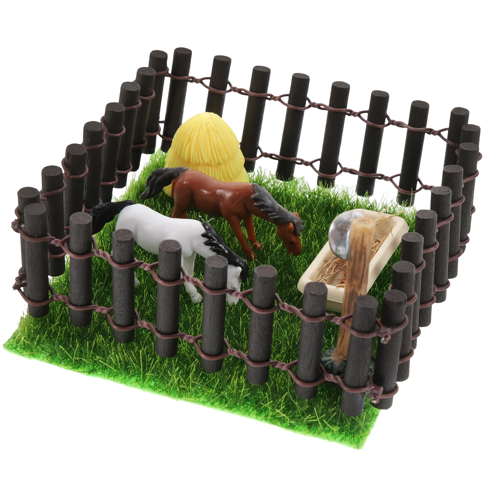 

1 Set Miniature Horse Ranch Realistic Miniature Stud-Farm Decor Microlandscape Layout Model