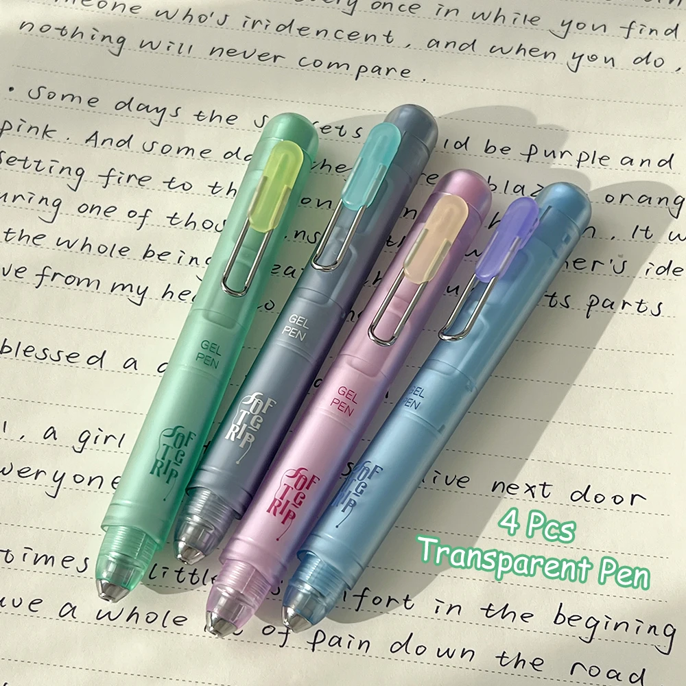 3/4 lustiger einziehbarer Taschenstift, 0,5 mm, einfacher, schnell trocknender Gelstift, Arbeitszimmer, Büro, IG-Stil, modischer Taschenstift – Detail 12