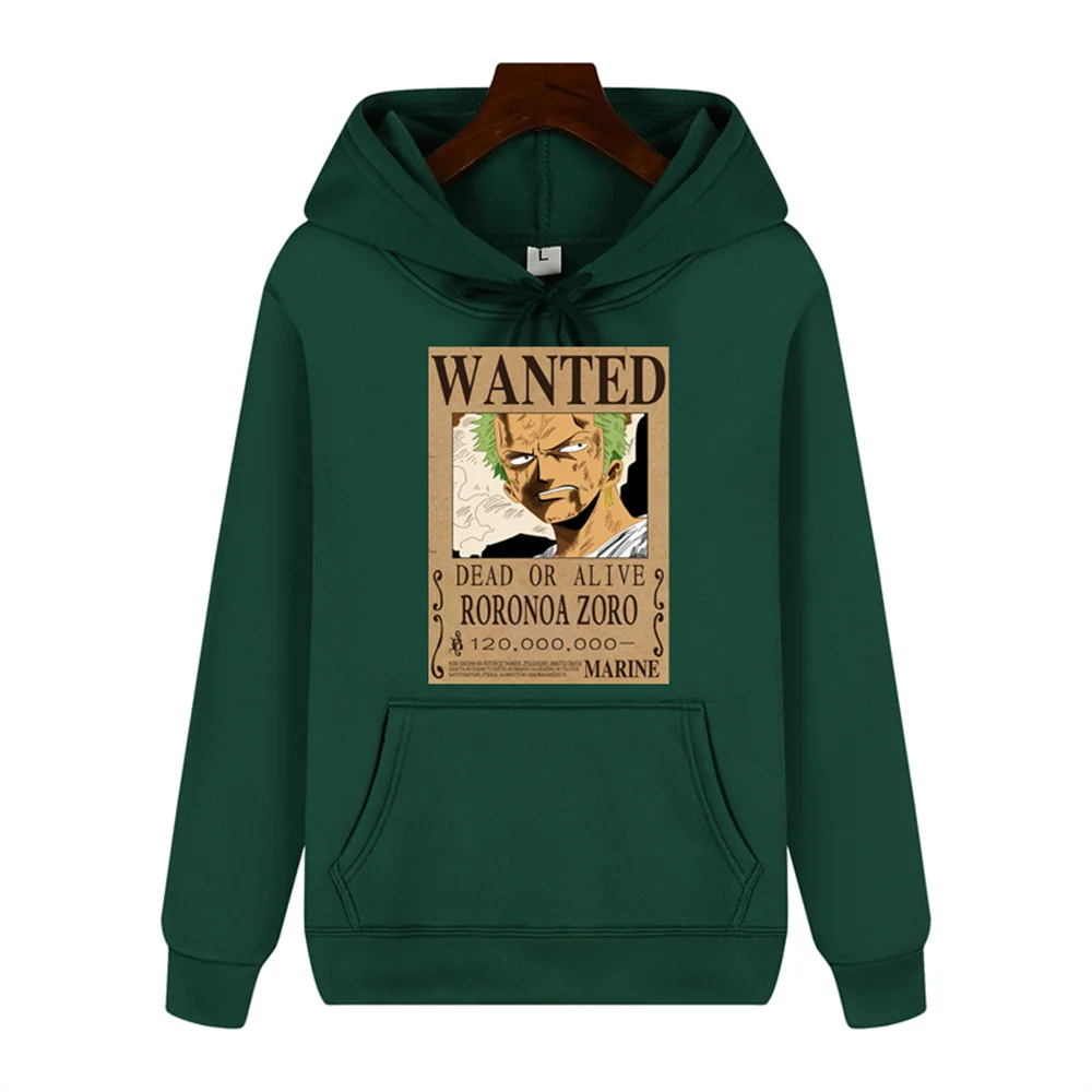 thumbnail image 1 of Sudadera con capucha de una pieza con estampado de Roronoa Zoro Wanted para hombre, ropa cómoda, gruesa, de alta calidad, informal, a la moda, cálida, de calle, Otoño e Invierno, 1 of 5