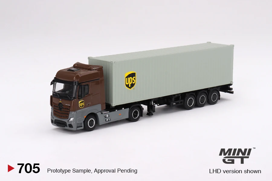 MINIGT 1:64 705 AC30 Trailer UPS container truck Diecast