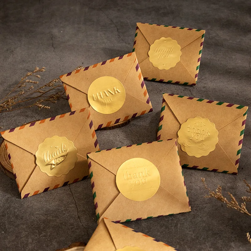 Thank You Stickers Gift Sealing Labels Gold Round Sticker Birthday Wedding Party Supplies Invitation Letter Sealing 3.5cm 80pcs