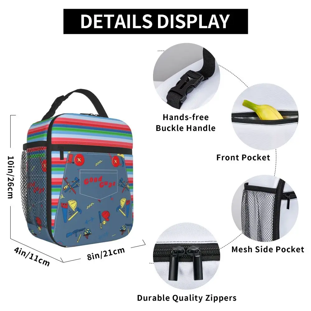 Gute Jungs Kinder puppe chucky isolierte Lunch pakete Lebensmittel beutel tragbare Kühler thermische Lunchbox für Schul büro – Detail 37