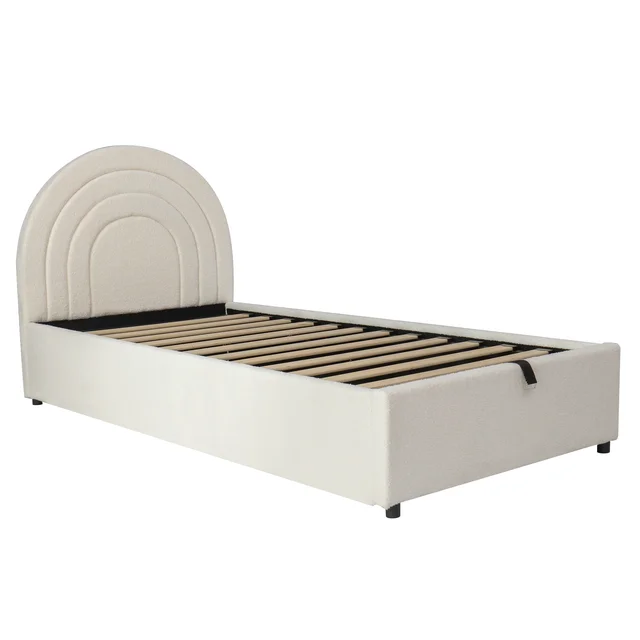 PINGGO Upholstered Bed 3ft Children's Bed Single Bed With Slatted Frame And Headboard Youth Bed Easy To Assemble (No Mattress) 4 PINGGO Upholstered Bed 3ft Children's Bed Single Bed With Slatted Frame And Headboard Youth Bed Easy To Assemble (No Mattress) 4