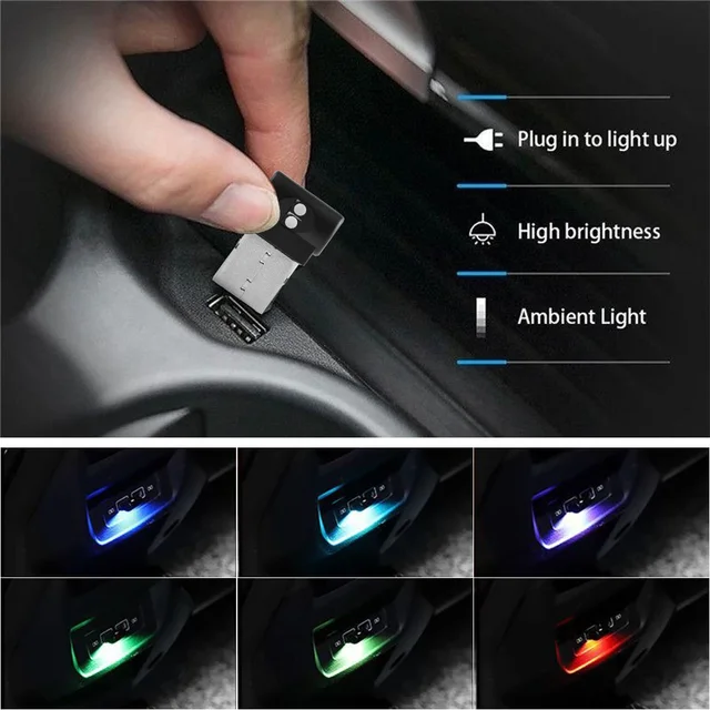 Mini USB LED Car Light Auto Interior Atmosphere Light Emergency Lighting Light PC Auto Colorful Decorative Lamp Car Accessories 1