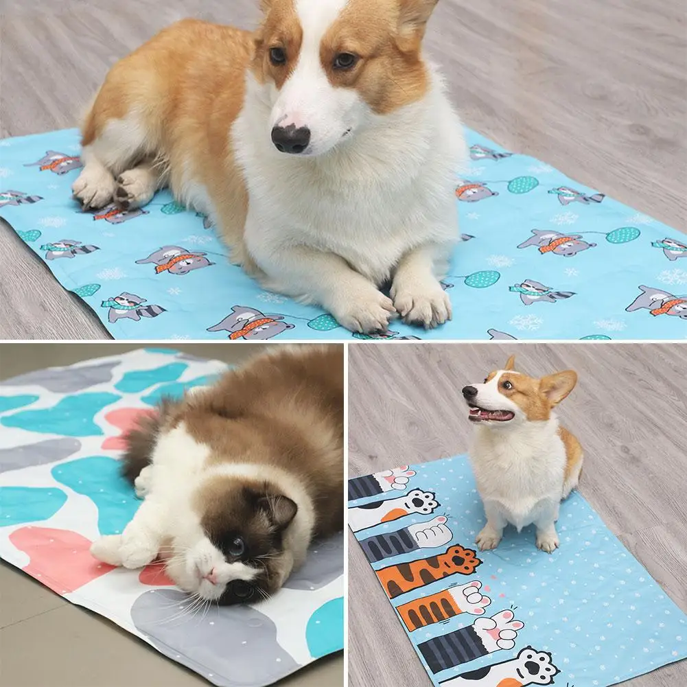 

Summer Pet Cooling Mat Soft Comfortable Foldable Portable Pad Blanket Accessories Ice Cushion Cooling Sofa Pet D1W5