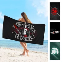 3D HD Printing Spartan Gladiator Logo Microfiber Beach Towel Absorbent Quick Dry Soft Yoga Resort Mountain Climbing Towel 1
