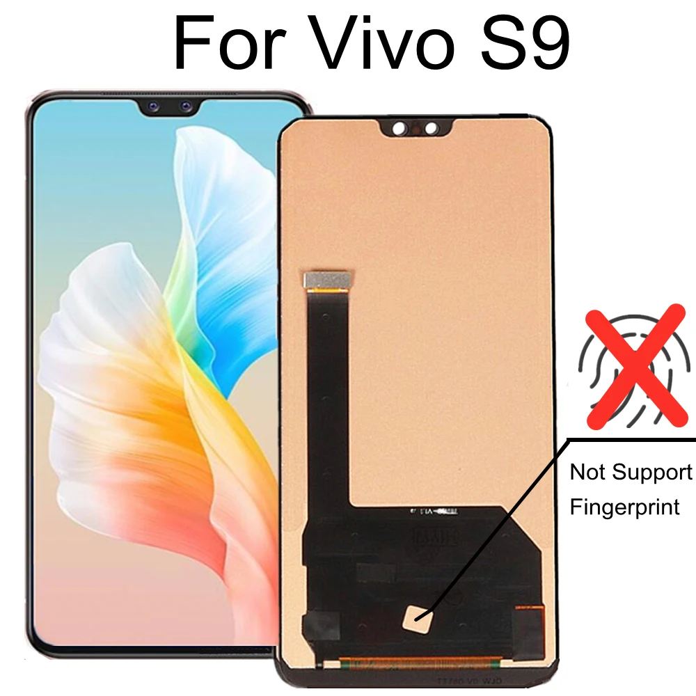 Lcd Tft Da 6.44 ''Per Vivo S9 Display Lcd Touch Screen Digitizer Assembly Sostituire Per Vivo V2072A Lcd