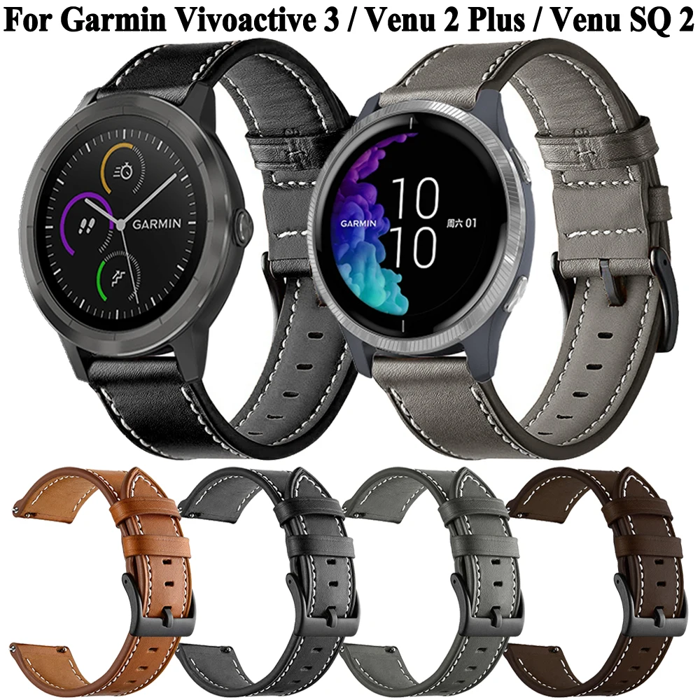 

Сменный ремешок для смарт-часов 20 мм для Garmin Forerunner 245 645 55 CAME 2 Plus SQ Vivoactive 3, кожаный ремешок, браслет на запястье