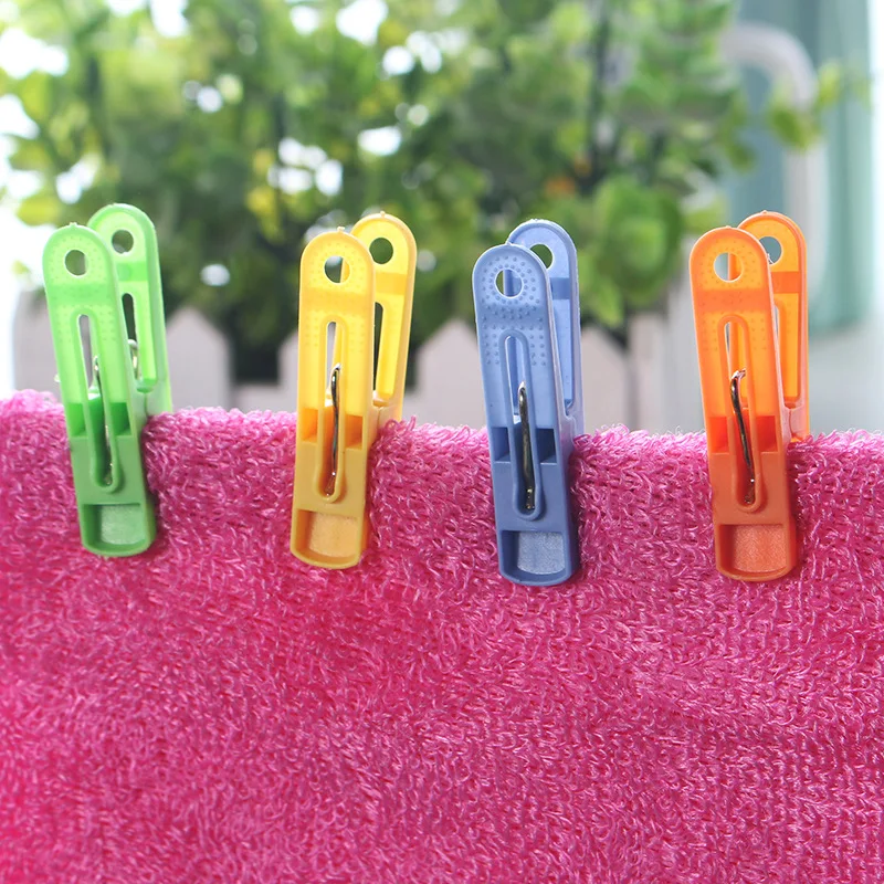 Clothes Pegs 20pcs / pack Plastic Clothespins Laundry Hanging Pin Clip Household Socks Underwear Drying Rack Holder