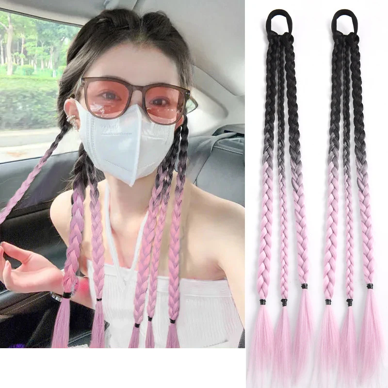Y2K Boxing Braid Sweet Cool Girl Gradient Brown Black Cherry Blossom Powder Twist Long Braid Wig Party Dating Hair Accessories 235 235mm black one side pei powder coated spring steel plate pei sticker b side magnetic for ender 3 ender 3 v2 3d printers