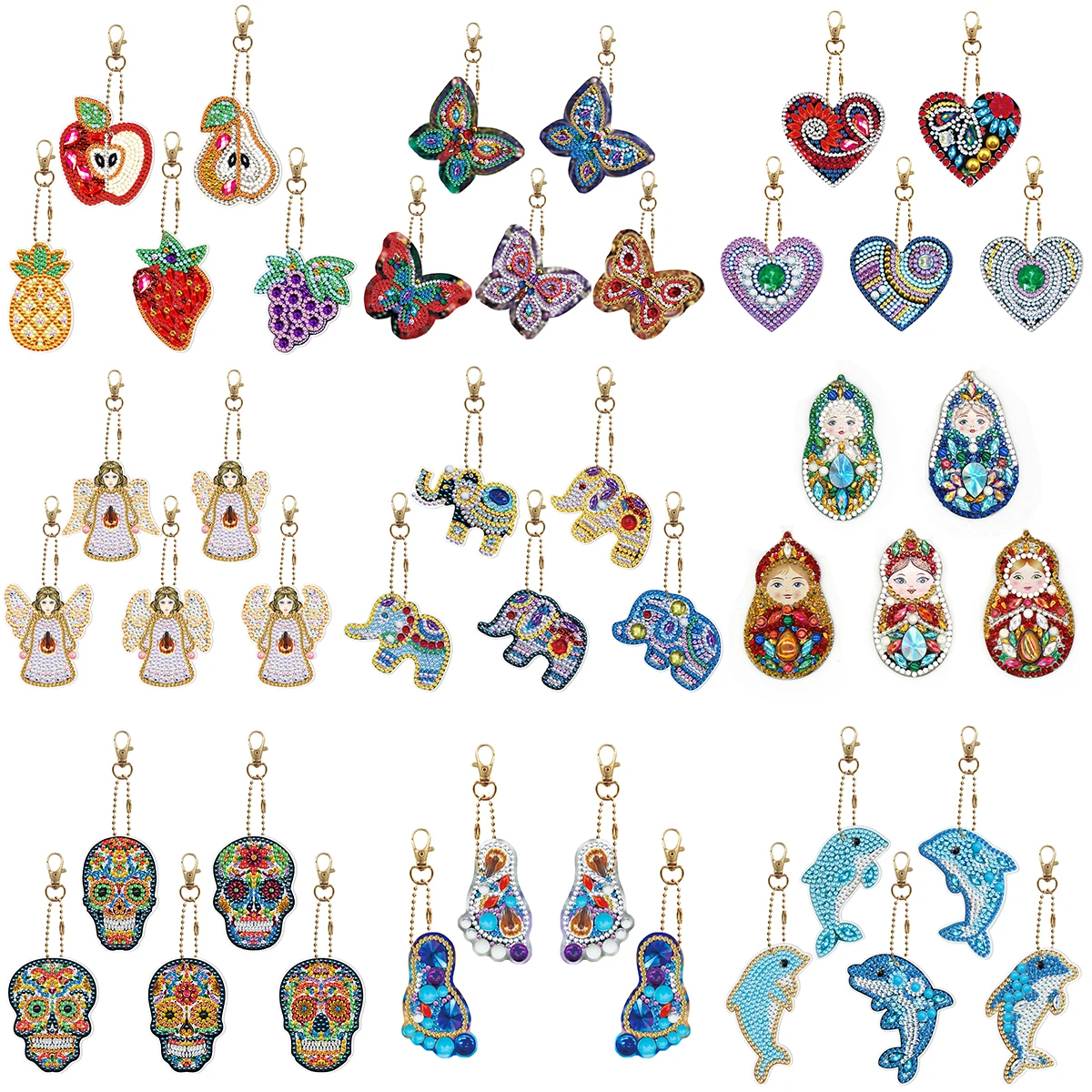 

5d мультяшный Брелок «сделай сам», алмазная роспись, брелок с фруктами, животными, ручная работа, Алмазная мозаика, набор художественных подвесок