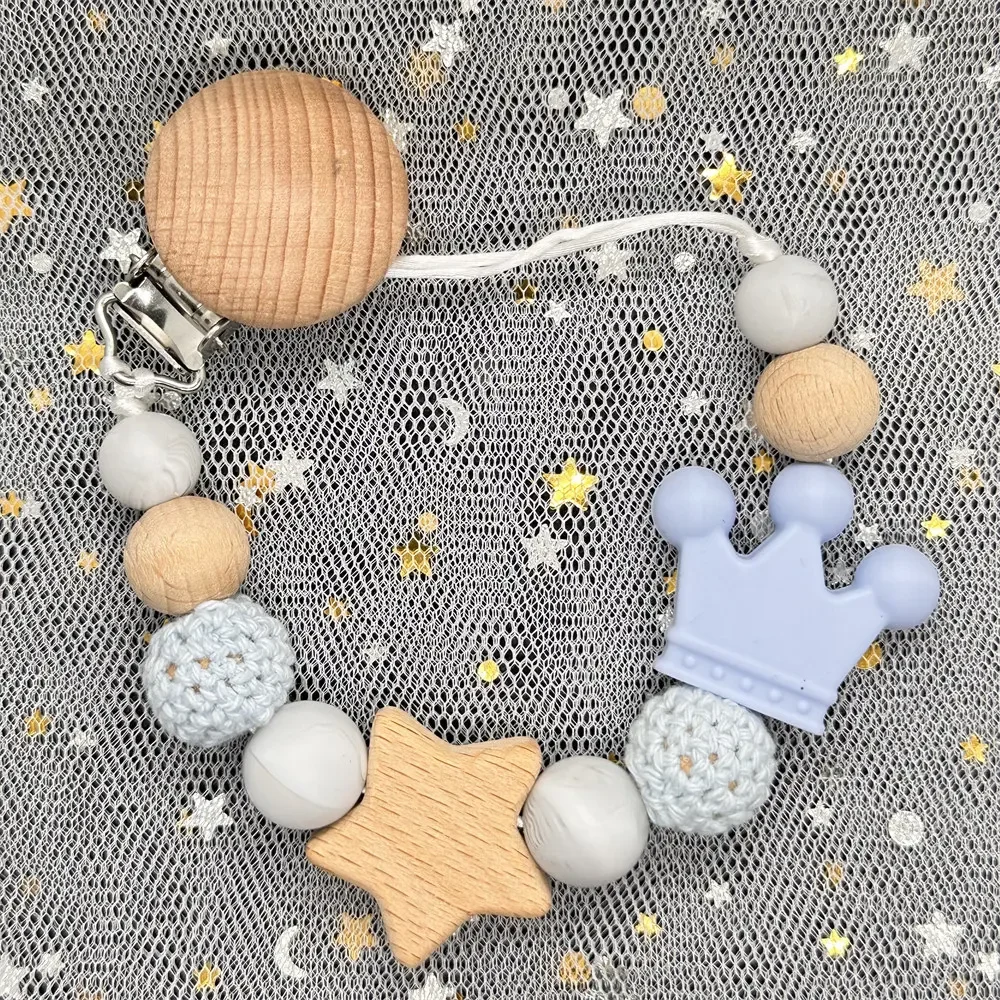 Custom Personalized Name Baby Pacifier Clip Chain Holder for Baby Teething Soother Chew Toy Food Grade Dummy Clips Pacifier Chain Pacifier Clip Pacifier Accessories Teether Clip