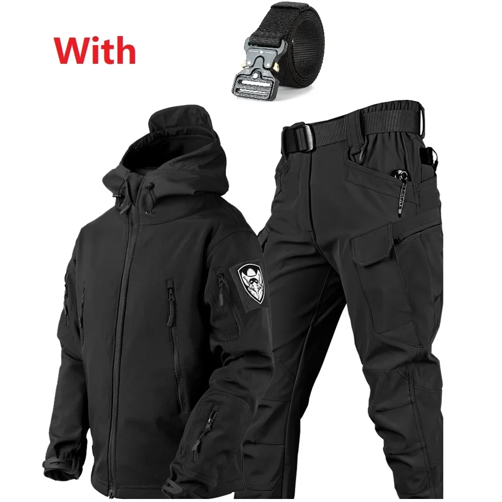 men-fall-and-winter-waterproof-thermal-thicken-fleece-outdoor-hiking-fishing-camping-working-two-piece-set-outfit-with-belts