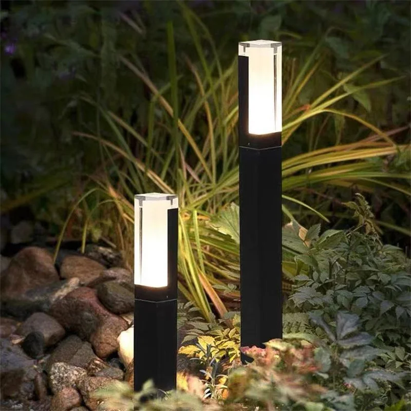 Garden Lights Acrylic Lawn Light Outdoor Waterproof IP65 10W LED Lighting New Aluminum Column Garden Path Garden Landscape Light AC85-265V