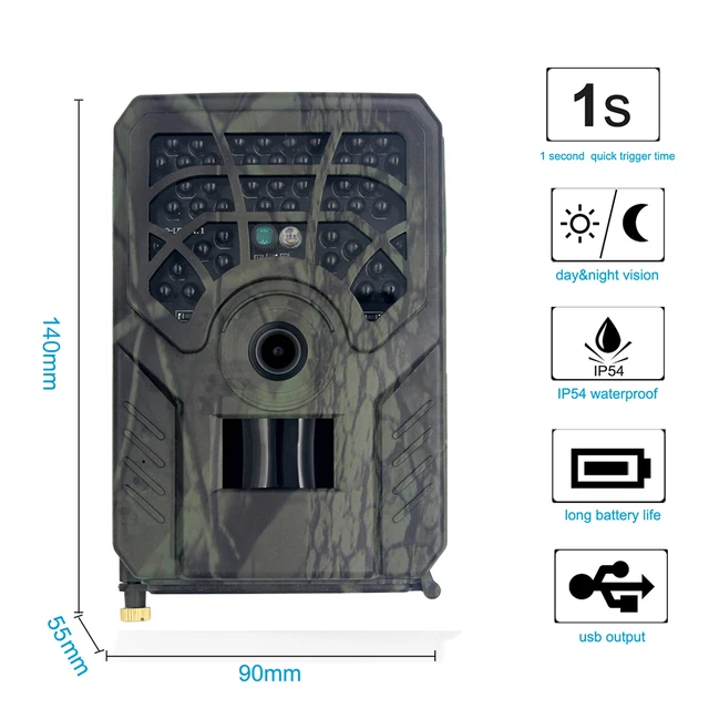 5MP 720P Hunting Camera Wild Surveillance Night Version Wildcamera Photo Track Camping Portable Outdoor Elements 3