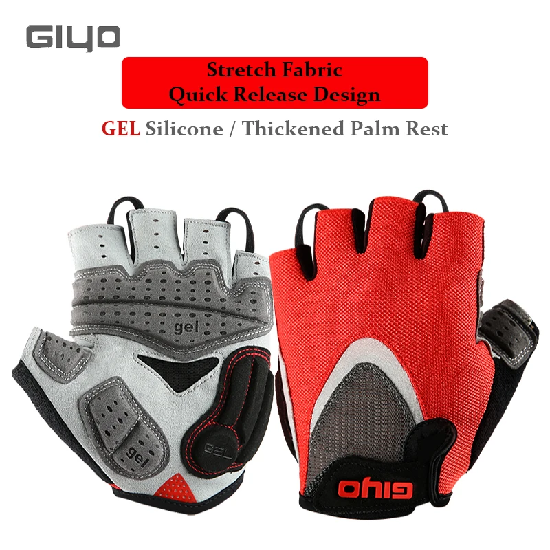 Fingerless Gloves Gel Cycling Silicone Fingerless Mitten Mens Giyo