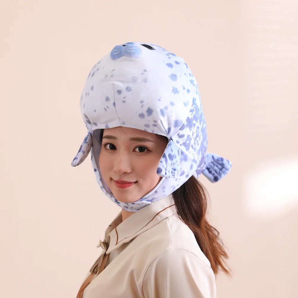 Seal Head Hat Women Hats Scene Stuffed Headgear Decorative Funny Costume Headwear Printing